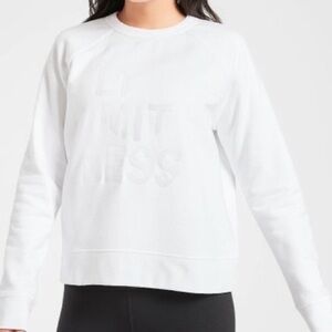 Athleta White “Limitless” Long-Sleeve Sweatshirt Size Small